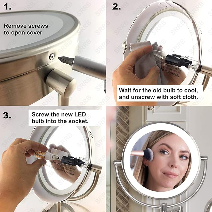 2-Pack 4W LED Bulb for Cosmetic Vanity Makeup Mirror with Single Double Sided Lighted Magnification 120V Mirror Replacement Bulbs 40W Equivalent Warm White 3000K