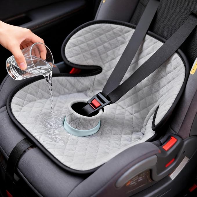 Potty Training Car Seat Protector, 2 Pack Waterproof Piddle Pads Carseat, 100% Leak-Proof Machine Washable Car Seat Liner, Non-Slip Crash-Test Approved Cover for Toddlers (Gray)