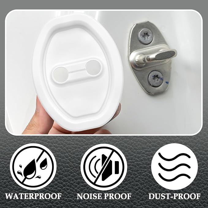 4PCS Upgraded Car Door Latch Guard Cover,Silicone Car Door Lock Cover for Car Door Protector and Noise Reduction,Universal Automotive Exterior Accessories (White/4PCS)
