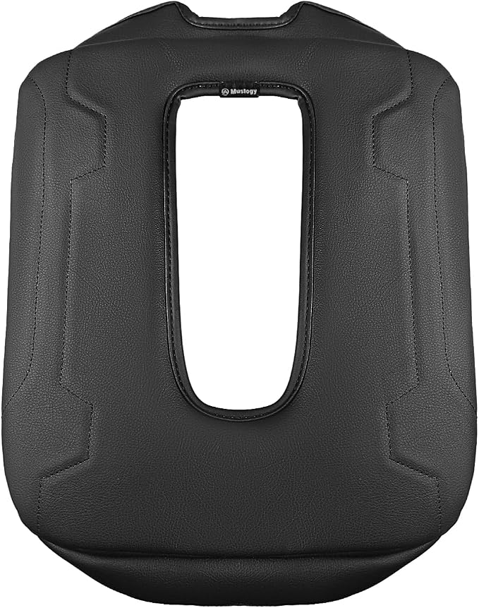 Muslogy Center Console Armrest Cover Fit for Chevy Silverado & GMC Sierra 2019-2026 Accessories, Comfort Armrest Pad Console Lid Cushion Vegan Leather 1-Inch Extra Thick(Split Bench Seat Console ONLY)