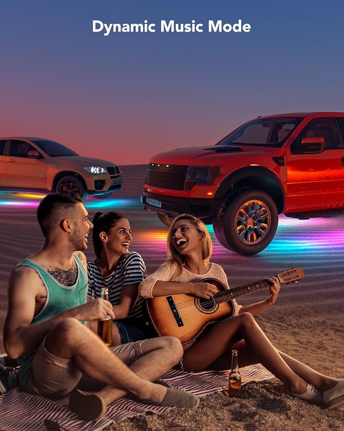 Govee Car Underglow Lights, 8 pcs, RGBIC Car Lights, App Control | 16 Million Colors, 45 Scene Modes, 3 Music Modes, for Cars, SUVs, Trucks, DC 12-24V