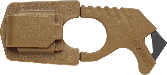 Gerber Gear Seatbelt Strap Cutter Escape Tool with Lanyard Hole and Glass Breaker, Made in USA, Coyote Brown, 5 x 2.5 x 1 inches Pocket Size