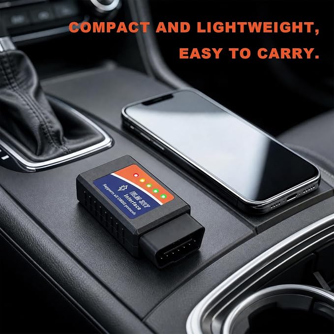 ELM327 OBD2 Bluetooth Adapter, OBDII Bluetooth Scanner Car Code Reader Reset Adapter, ELM327 Fault Diagnostic Scan Tool Compatible with OBD2 Vehicles, Car Accessories