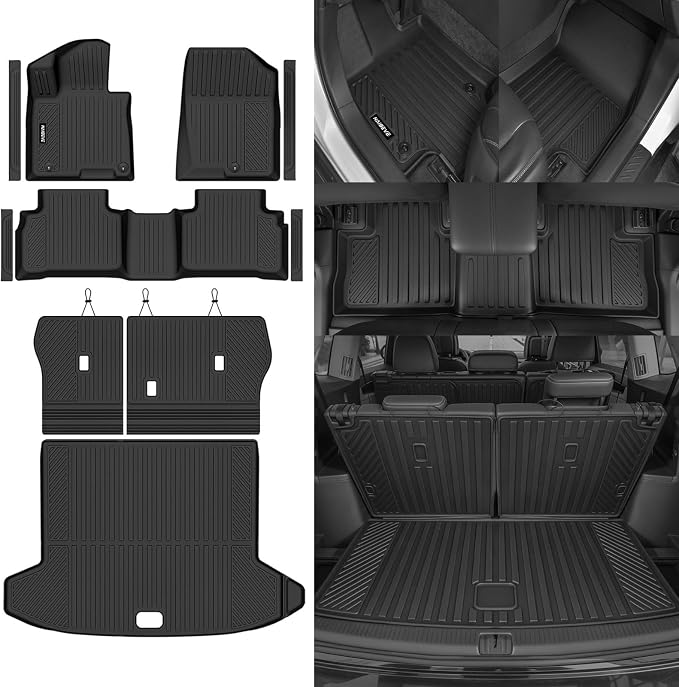 Naibeve Floor Mats for 2022-2026 Hyundai Tucson Gas (Not for PHEV/Hybrid) | All Weather Custom Fit Floor Mats, Cargo Mat, Backrest Mats, Door Sill Guards, Interior Protector accessories
