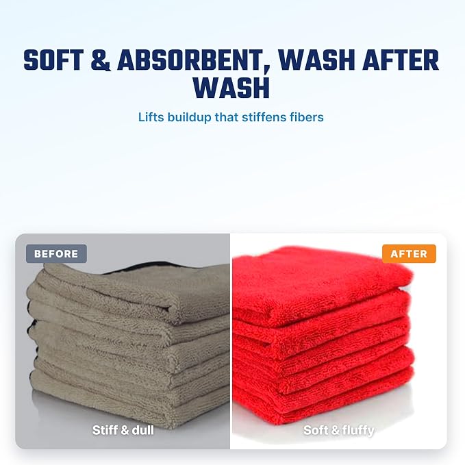 Chemical Guys, Microfiber Wash & Towel Detergent, Deep Clean, Orange, 16 oz | Concentrated detergent deep-cleans microfiber towels, mitts and pads, lifting wax, grease and grime, no residue