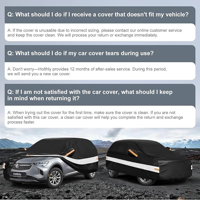 10 Layers SUV Car Cover Custom Fit for Buick Envision (2015-2026), Waterproof All Weather for Automobiles, Outdoor Full Cover Sun Dust Rain Protection with Cotton. Black