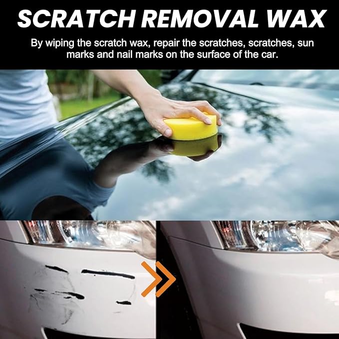Car Scratch Removal Wax, 2026 New Upgraded scratch remover for vehicles Deep Scratches, Universal Car Paint Polishing Wax Scratch Remover with Wipe and Sponge (2Sets)