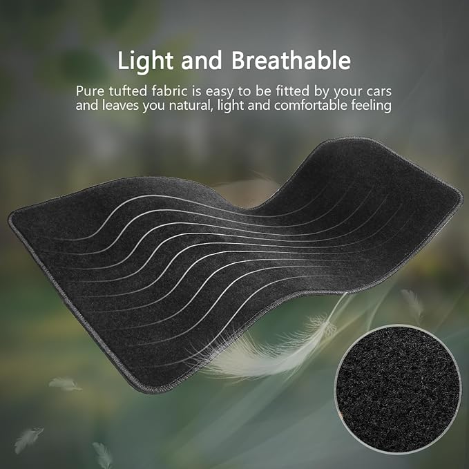 Fit 2008-2015 Chevrolet Cruze Floor Mat Nylon Gray | IKON MOTORSPORTS, Fit 2016 Cruze Limited, Factory Fitment Front & Rear Car Floor Mats Liner Carpets Replacement 4PCS