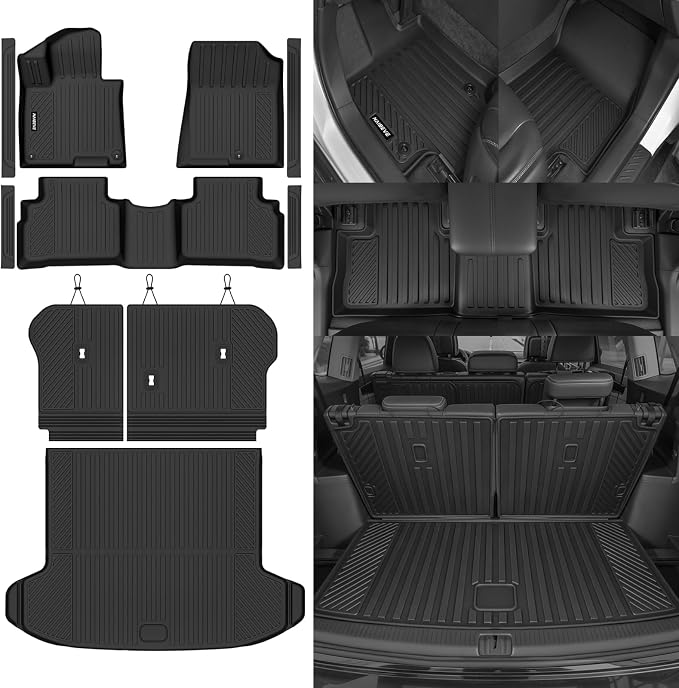 Naibeve Floor Mats for 2023-2026 Kia Sportage Gas | All Weather Floor Mats, Cargo Mat, Backrest Mats, Door Sill Guards, (Not for Hybrid) Interior Protector accessories