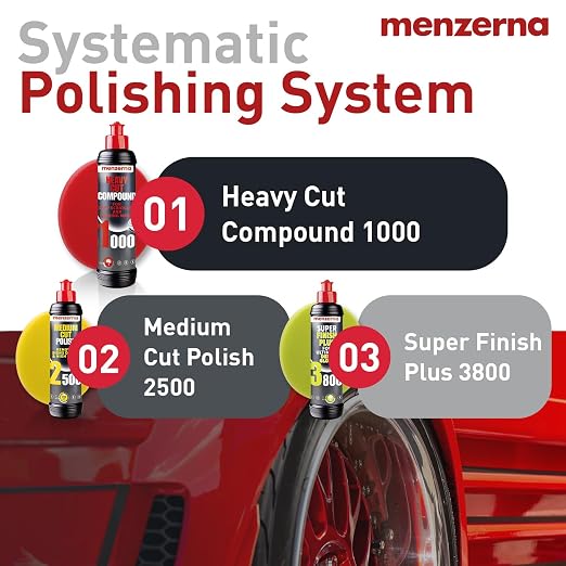 menzerna Deep Scratch Remover Kit I Car polishing Set with Menzerna Heavy Cut 1000 (8oz) and 3.5 Inch Polishing Pad I Deep Scratch Remover Kit for All Types of Vehicles