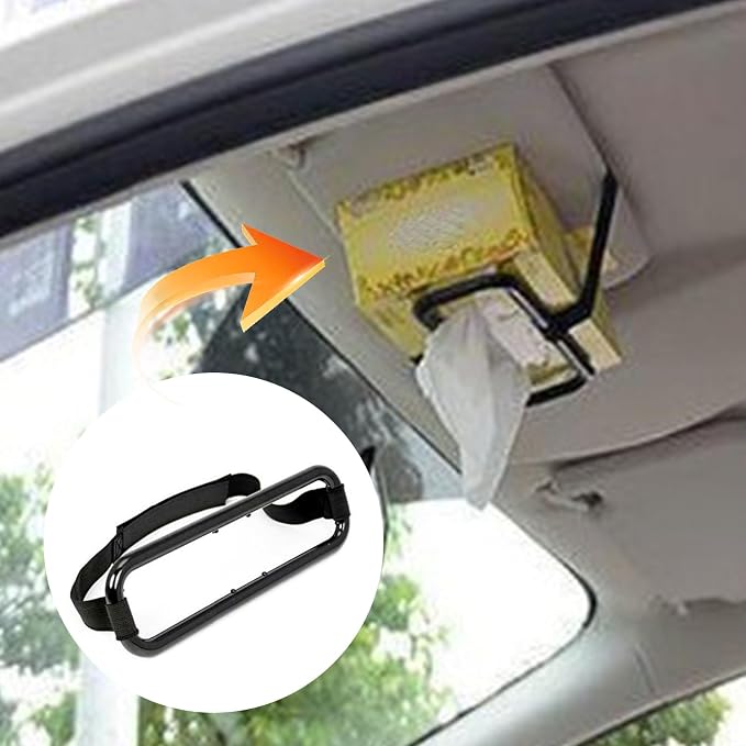 1 Pcs Auto Accessories Car Sun Visor Tissue Bracket, Portable Seat Back Napkin Bracket, Holder Paper Towel Napkin Box Cover Universal For Cars Suvs And Trucks