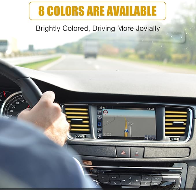 20 Pieces Universal Car Air Conditioner Vent Trim Decoration Strip Accessories, Waterproof Flexible Shiny Auto Car Interior Accessories for All Air Vent Outlet