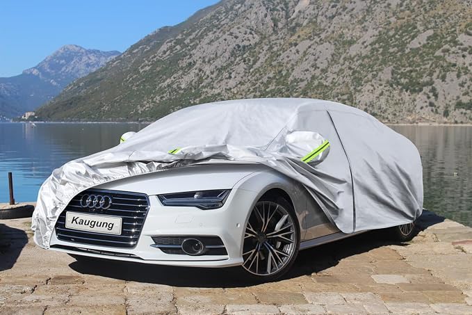 KouKou 6 Layers Car Cover Custom Fit Audi A7 2010-2025, Waterproof All Weather for Automobiles, Sun Rain Dust Snow Protection. (Ships from US Warehouse, Arrive Within 3-7 Days)