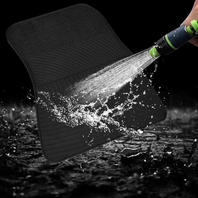Car Floor Mats Custom Fit for BMW 3 Series 325i/328i/330i/335i E90 E91 E92 2006-2011 Full Black Rubber Auto Liner Mats All Weather Protection Heavy Duty Odorless