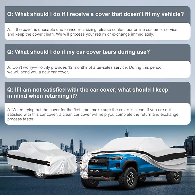 10 Layers Truck Cover Waterproof All Weather Custom Fit Chevrolet Colorado(2003-2026) Extended/Crew Cab Short Bed, Outdoor Full Exterior Pickup Car Cover Sun Rain Snow Ice Protection. Sliver