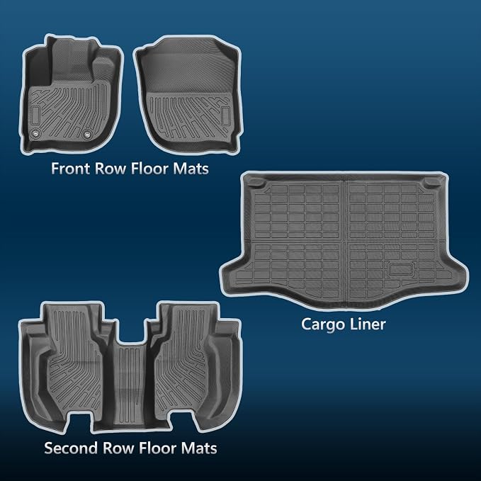 Compatible with Honda Fit 2015-2020 (Not for Manual Transmission) Floor Mats & Cargo Liner,All Weather Protection,Anti-Slip TPE Floor Mats & Trunk Mat for Fit 2015 2016 2017 2018 2019 2020 Accessories