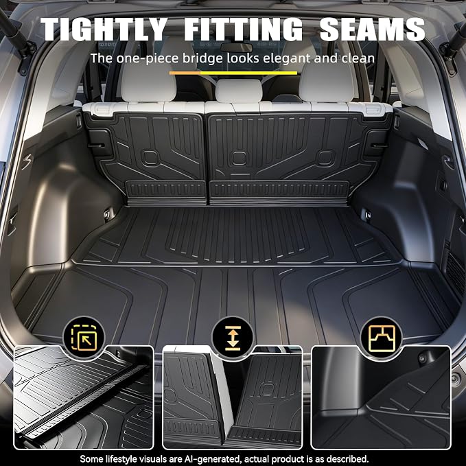 Floor Mats & Cargo Liner for 2026 Toyota RAV4 PHEV(Suitable for Plug-in Hybrid), All Weather TPE Custom Fit Floor Mat Set with Waterproof Anti-Slip Protection,Accessories for 2026 RAV4 PHEV