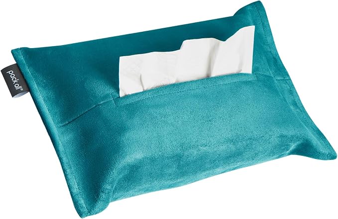 pack all Car Tissue Holder, Premium Microsuede Sun Visor Napkin Dispenser, Wipes Case for Backseat, Vehicle Accessories (Lake Blue)