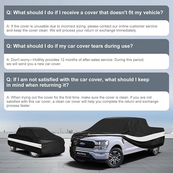 10 Layers Truck Cover Waterproof All Weather Custom Fit Ford F-150(1997-2026) Super Cab&SuperCrew Short Bed, Outdoor Full Exterior Pickup Car Cover Sun Rain Snow Ice Protection. Black