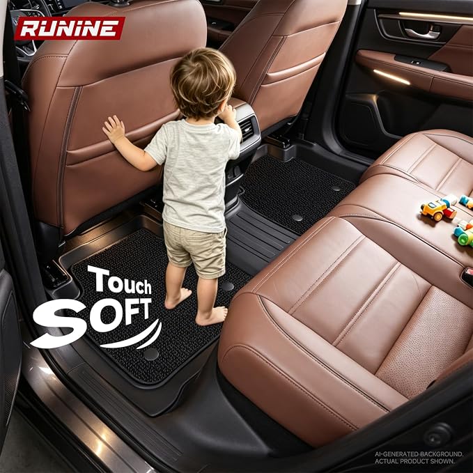 Floor Mats Cargo Mat for Honda CRV 2023 2024 2025 2026 Car Mat Accessories(Include Hybrid), 2-in-1 All Weather TPE Floor Liners with Removable Carpet Layer, Custom Fit Waterproof Anti-Slip Car Mats