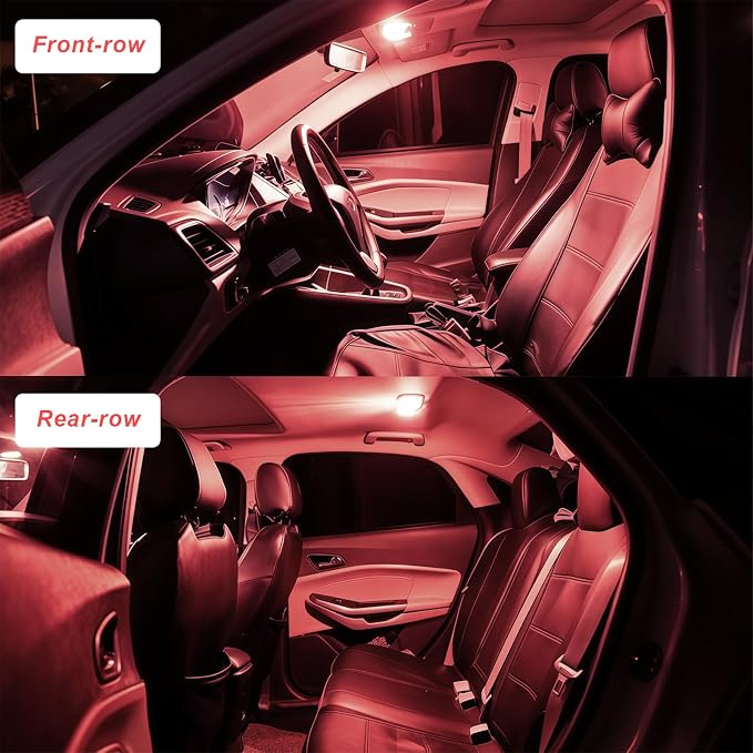 24 PCS Car Interior LED Lights Kit 194 T10 DE3175 578 31mm 41mm LED Bulbs Interior Replacement Bulbs for Car Map License Plate Door Side Marker Dome Light (Red)