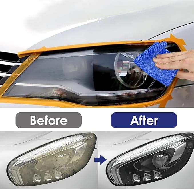 200ML Headlight Restoration Liquid,Automobile Headlight Lens Polish Repair Liquid, Car Headlight Scratch Restoring Fluid for Repair Headlight Yellowing, Haze, Scratches