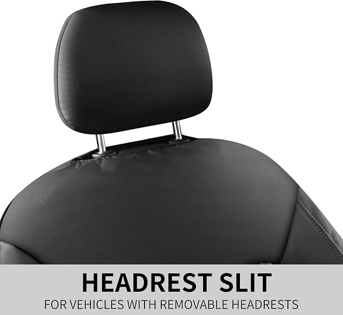 HChengkikz Faux Leather Front Car Seat Covers, 2 Pack Seat Protectors | Easy to Install Auto Interior Accessories Universal Fit for Sedans, SUVs, Trucks, Vans