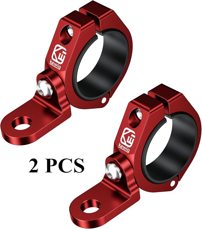 BRCOVAN 2PCS UTV Whip Light Mounts, LED Light Bar Mounting Bracket, Red | Solid Aluminum Alloy Materials, 360° Adjustable Off-Road Whip Flag Mount Fit 1.5''/1.65'' /1.75''/1.85''/2'' Roll Cage Bars