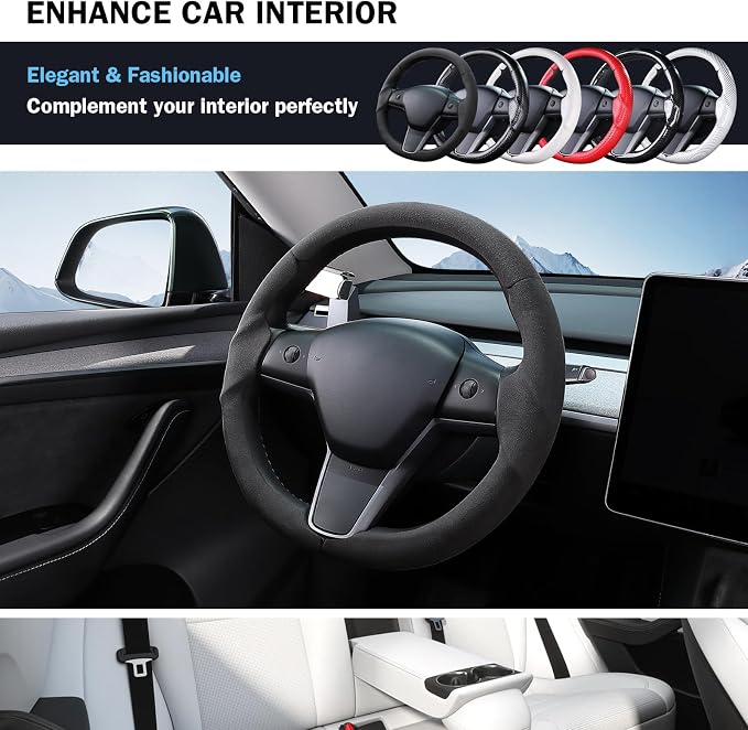 Aimato Customized Steering Wheel Cover for Tesla Model 3/Y