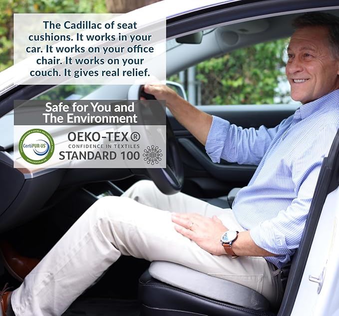 ComfiLife Gel Enhanced Seat Cushion – Office Chair Cushion – Non-Slip Gel & Memory Foam Coccyx Cushion for Tailbone Pain - Desk Chair Car Seat Cushions Driving - Sciatica & Back Pain Relief (Gray)