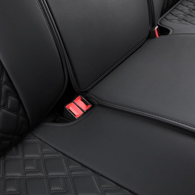 JOJOBAY Chevy Silverado Seat Covers,Leather Seat Covers for GMC Sierra,Custom Fit 2007-2026 1500 2500HD 3500HD Crew Double Extended Regular Cab,LT LZT RST Trail Boss(Full Set,Black)