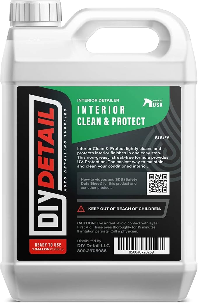 diy detail Interior Clean & Protect – Professional Automotive Interior Cleaner and Protectant – Safe Matte Finish for Dashboards Vinyl Plastic Leather Touch Surfaces 16oz
