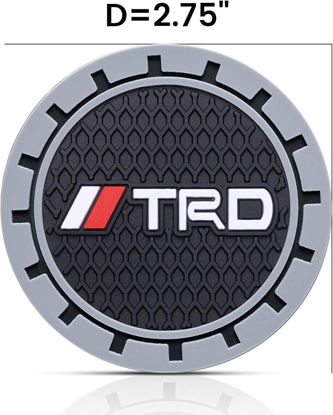Car Cup Holder Coaster for Toyota TRD Sequoia Tundra 4Runner Recessed Silicone Cupholder Coaster Interior Accessories 2.75IN 2Pack