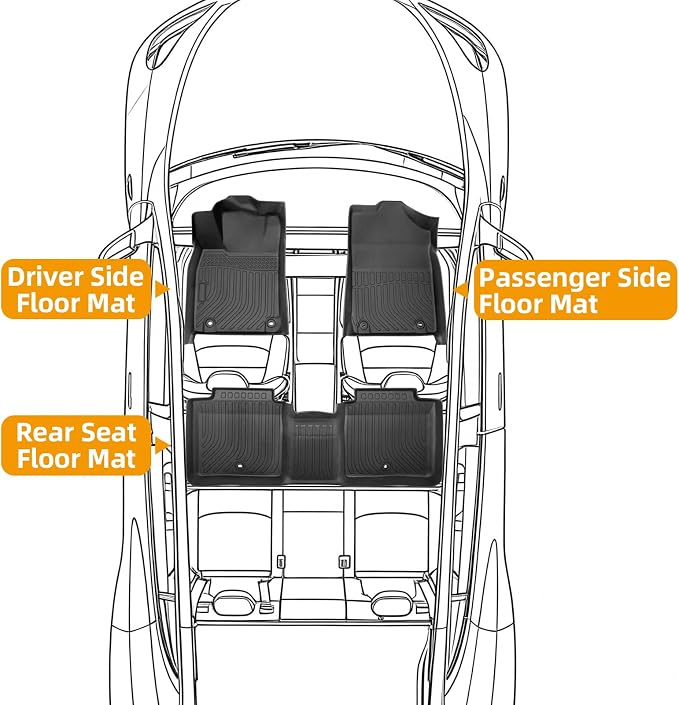 Floor Mats for Lexus ES 350 & ES 300H 2013-2018, Front & Rear Row Mats | ES 350 & ES 300H TPE Floor Mats, All Weather Non-Slip Waterproof
