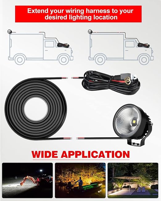 NAOEVO 16 Gauge Wire 2 Conductor Electrical Wire, 16 AWG Stranded PVC Cord, 12V Low Voltage/Tinned Copper/Flexible Cable for Automotive Wiring, Lamp Cord, Marine Cable (100FT)