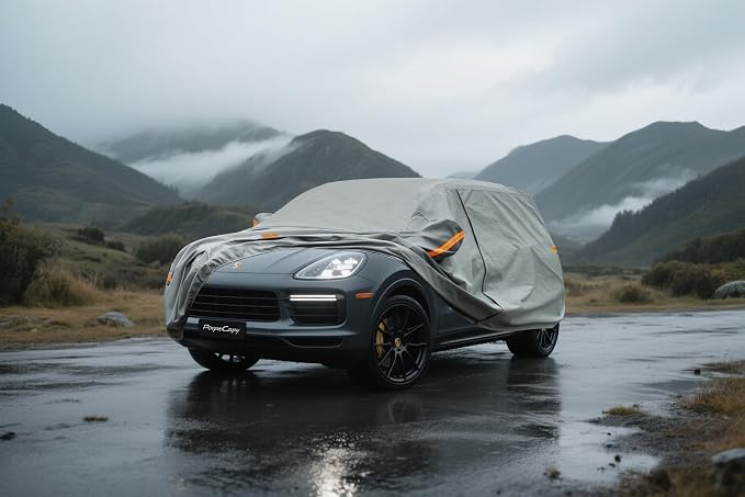 Kayme Heavy Duty Car Cover Custom Fit Porsche Cayenne, Cayenne S, GTS, Turbo, Turbo S, Waterproof All Weather for Automobiles, Full Exterior Covers Rain Sun UV Protection.
