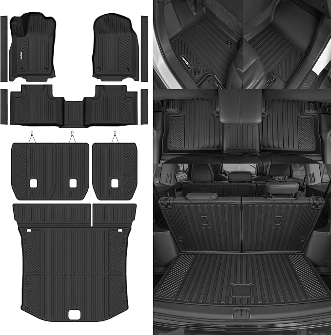Naibeve Floor Mats for 2013-2015 Jeep Grand Cherokee | All Weather Custom Fit Floor Mats, Cargo Mat, Backrest Mats, Door Sill Guards, Not for L Interior Protector accessories