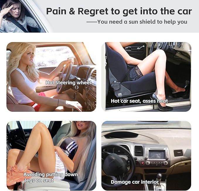 for Jeep Cherokee 2014-2025 2026 Sun Shade Windshield Sunshade Cover, 4-Layer Front Window Shade Custom Fit Cherokee Sun Visor 240T Fabric Car Cooler Accessories (NOT for Jeep Grand Cherokee)