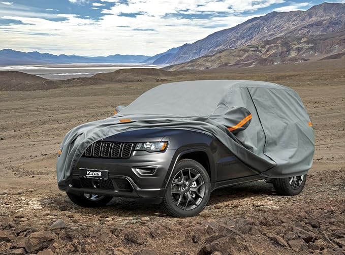 Kayme Heavy Duty SUV Car Cover Custom Fit Jeep Grand Cherokee (2010-2025) Waterproof All Weather for Automobiles, Full Exterior Covers Sun Rain UV Protection.