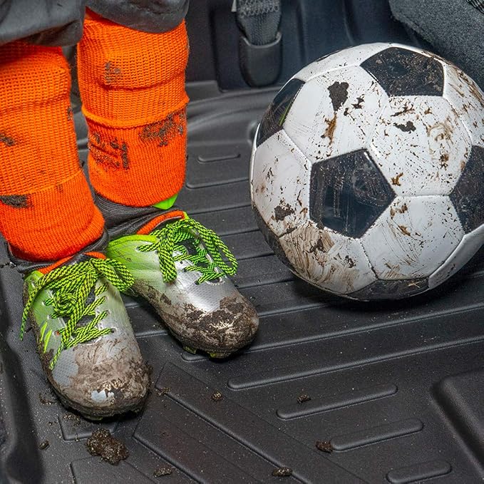 MAXLINER Floor Mats 2nd Row Liner Tan for 2017-2019 Ford F-250 / F-350 Super Duty Crew Cab with 1st Row Bucket Seats
