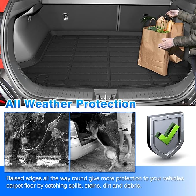 Cartist Cargo Liner Fits for Hyundai Kona 2018-2023/Kona N 2022-2023/Kona Electric 2019-2023, All Weather Rear Cargo Trunk Mat for Kona Accessories