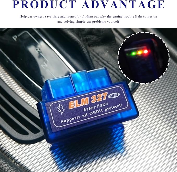 2 PCS ELM327 OBDⅡ Car Auto Diagnostic Scanner, Professional Auto Bluetooth Scan Tool Engine Fault Code Reader, Portable Vehicle Interface Adapter Check Engine Light Code Reader