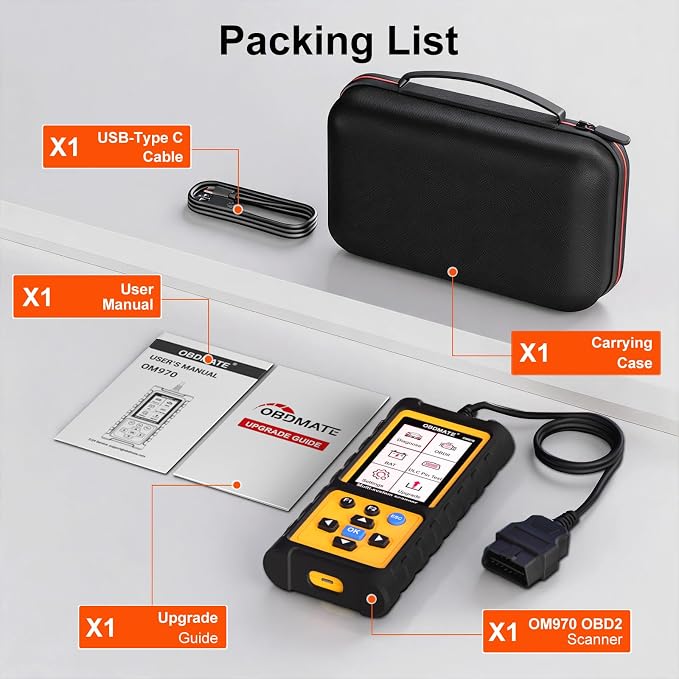 Full Systems OBD2 Scanner Car Diagnostic Tool with ABS SRS Transmission Etc | Read & Clear Fault Codes; Read Live Data; Battery Voltage Test; Free Upgrade; Works for Cars and Trucks Since 1996