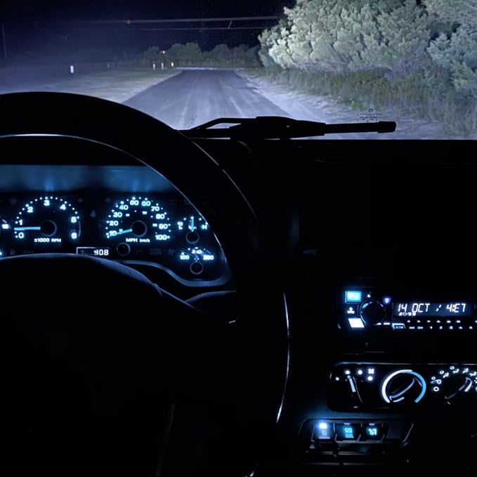16 Pieces Interior Gauge Cluster Bulb +AC Climate Control HVAC LED Lights Kit with Sockets, Crisp Ice Blue Interior Upgrade, Fits Jeep Wrangler TJ 1997-2006