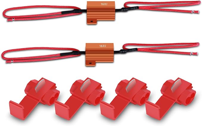 Alla Lighting 20 Watt (at 12.8V) 16ohm LED Load Resistors Equalizer for Fix LED License, Marker, Interior Lights Flickering, Bulb Out Error Code or Fast Blinking
