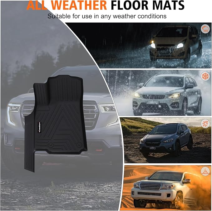 All Weather Car Floor Mats Cargo Liner with Backrest Mat for 2021-2025 2026 Jeep Grand Cherokee L (Only 6-Seats w/o Center Console), TPE Rubber Liners Full Set for Jeep Grand Cherokee Accessories