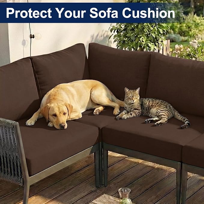 Smiry 12 Pcs Waterproof Patio Cushion Covers, Stretch Outdoor Furniture Covers