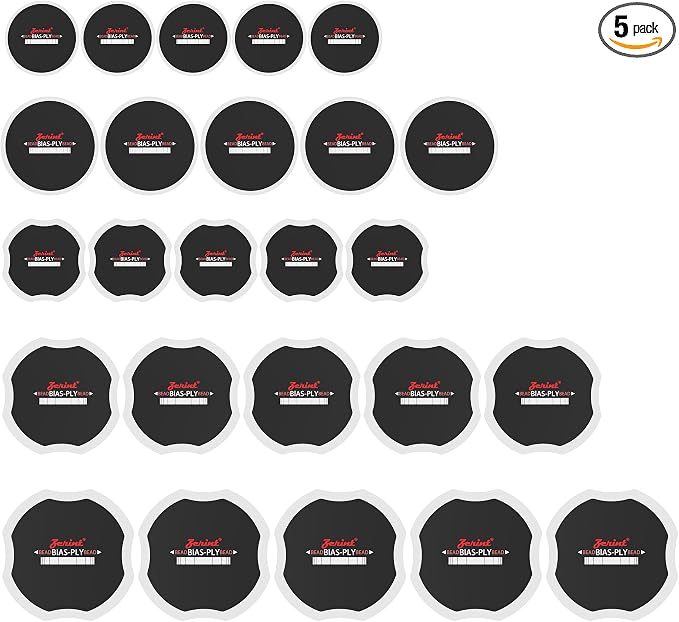 TP-M85B Tire Patch Kit, Heavy Duty Bias Ply Repair Patchs, Emergency Repair Tool Tire Patches Kit for Car Tire Injury-25pcs