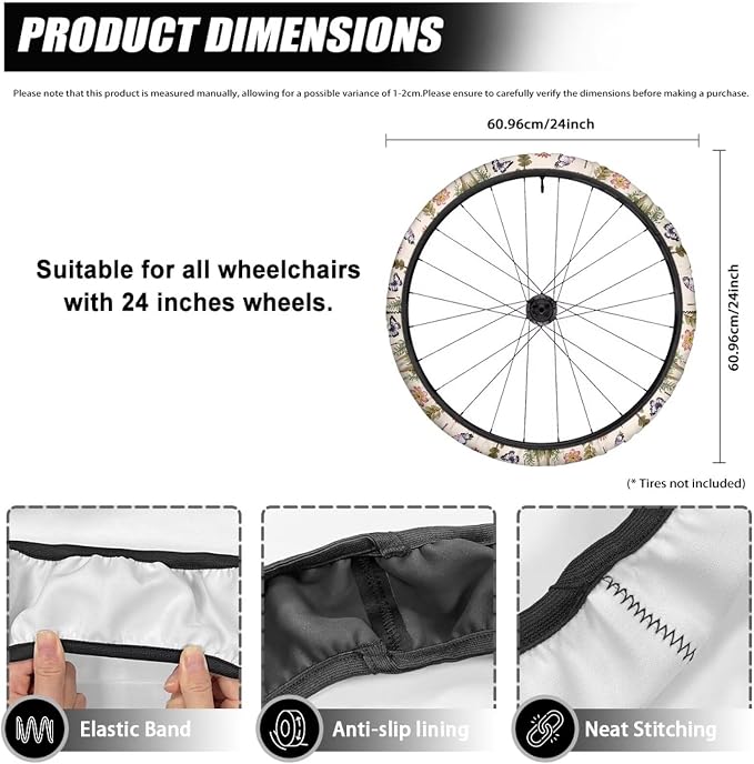 Mushroom Wheelchair Accessories for Seniors Butterfly 2 PCS Wheelchair Wheel Covers for Home Gifts Parents