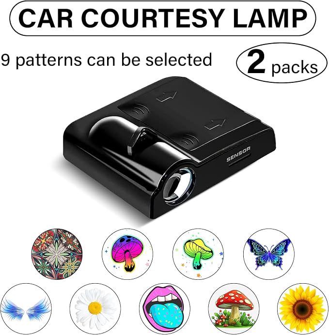 Car Door Lights Projector, 2PCS Butterfly Car Door Projector Lights Universal Welcome Courtesy Ghost Shadow Lamp Fit for All Car Models Butterfly